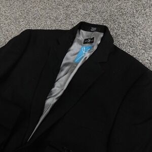 Marc Ecko Blazer Mens 40R Black Two Button Sport Coat Jacket Suit Top Cut Sew